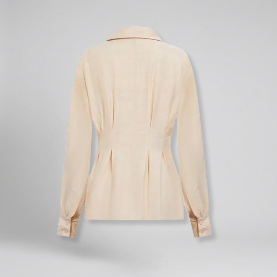 Orenvio | Women’s Ruched Waist Button-Front Shirt