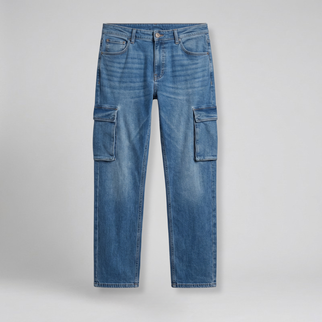 Orenvio | Men’s Baggy Cargo Denim Jeans