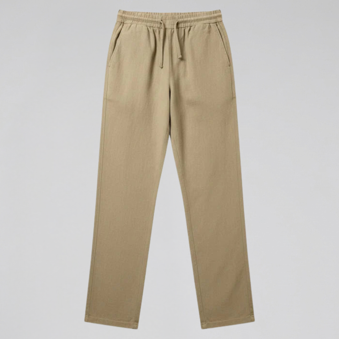 Orenvio | Men’s Cotton Linen Straight-Leg Trousers