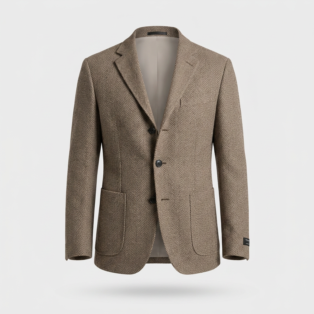 Orenvio | Men’s Herringbone Wool Blazer