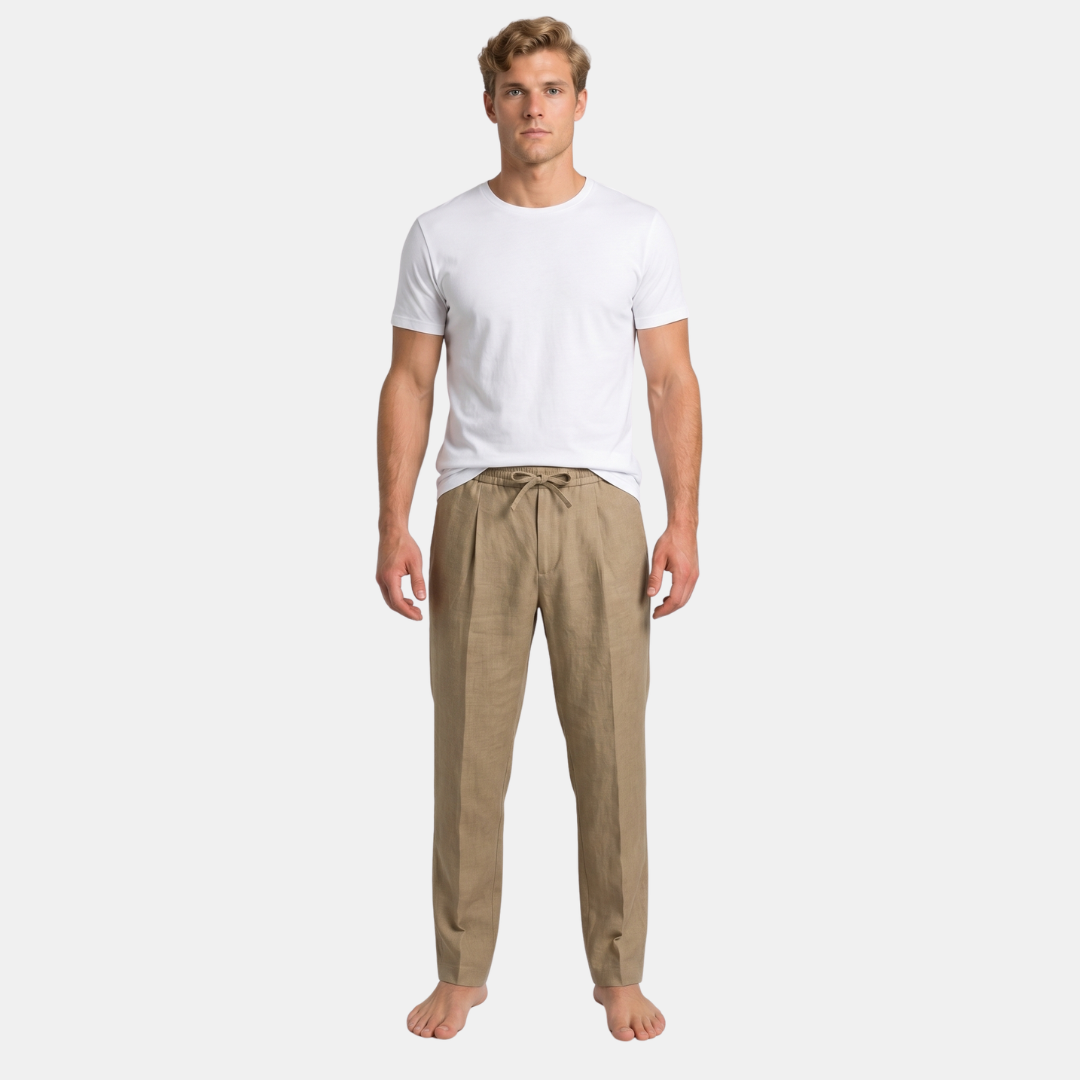 Orenvio | Men’s Linen Relaxed Trousers