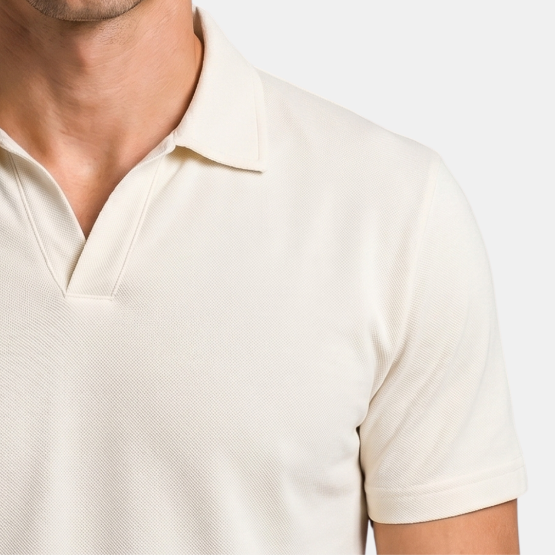 Orenvio | Men’s Open-Collar Cotton Polo Shirt