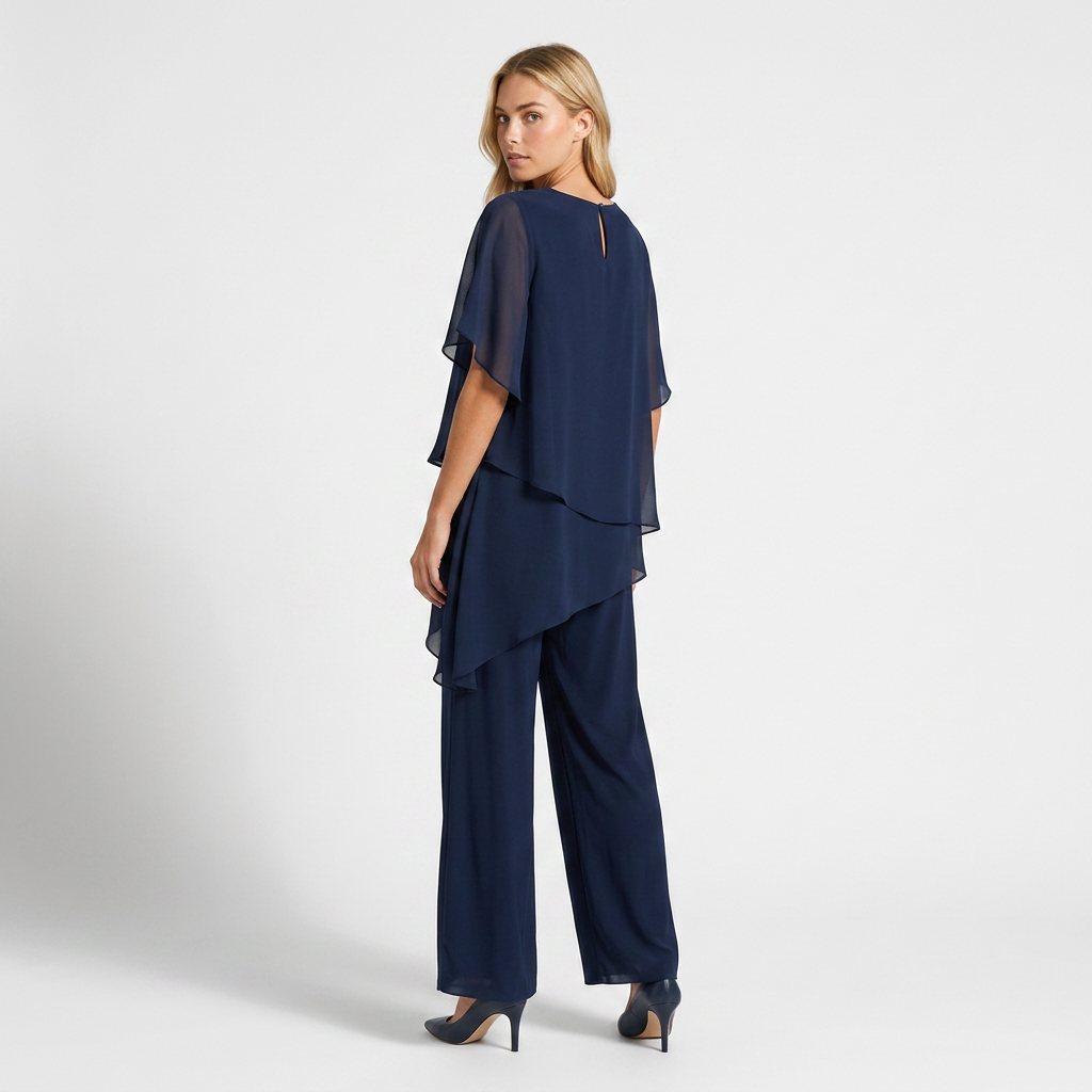 Orenvio | Women’s Asymmetrical Top & Wide-Leg Pants Set