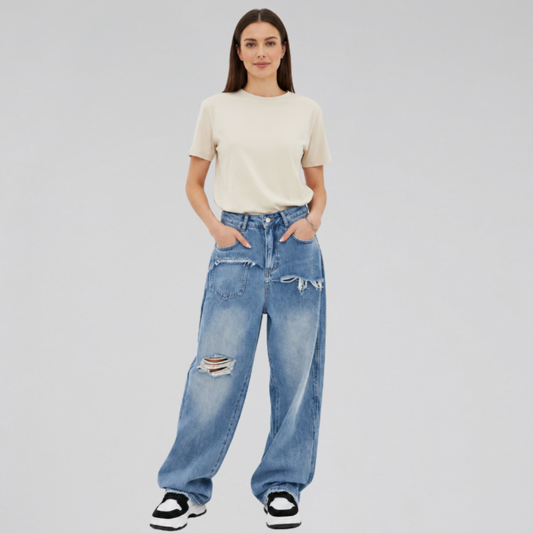 Orenvio | Women’s Baggy Wide-Leg Jeans