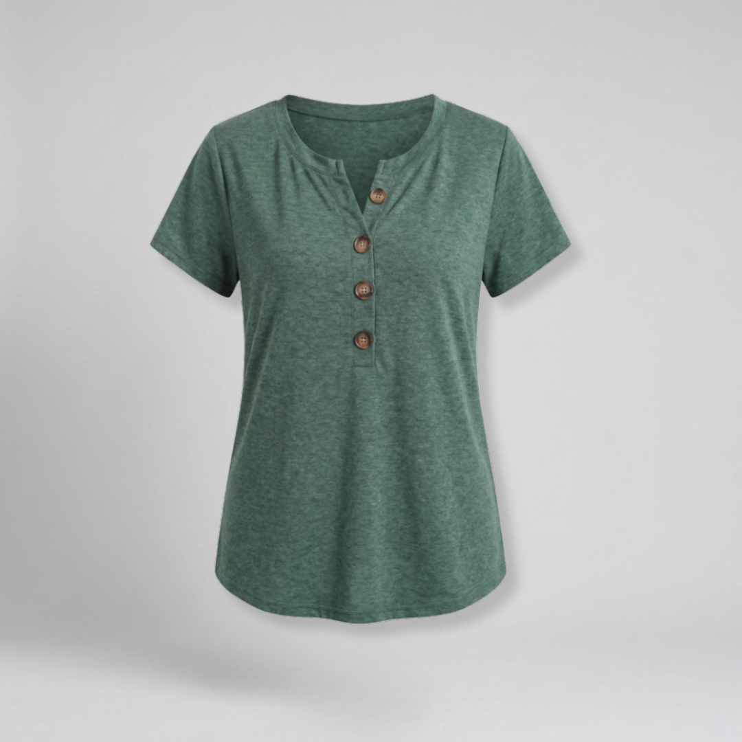 Orenvio | Women’s Button Front Short Sleeve T-Shirt