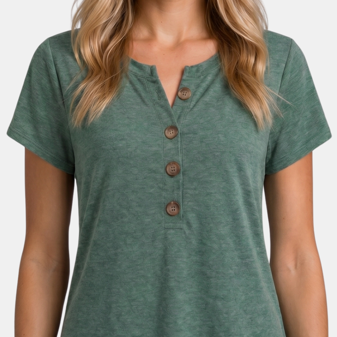 Orenvio | Women’s Button Front Short Sleeve T-Shirt