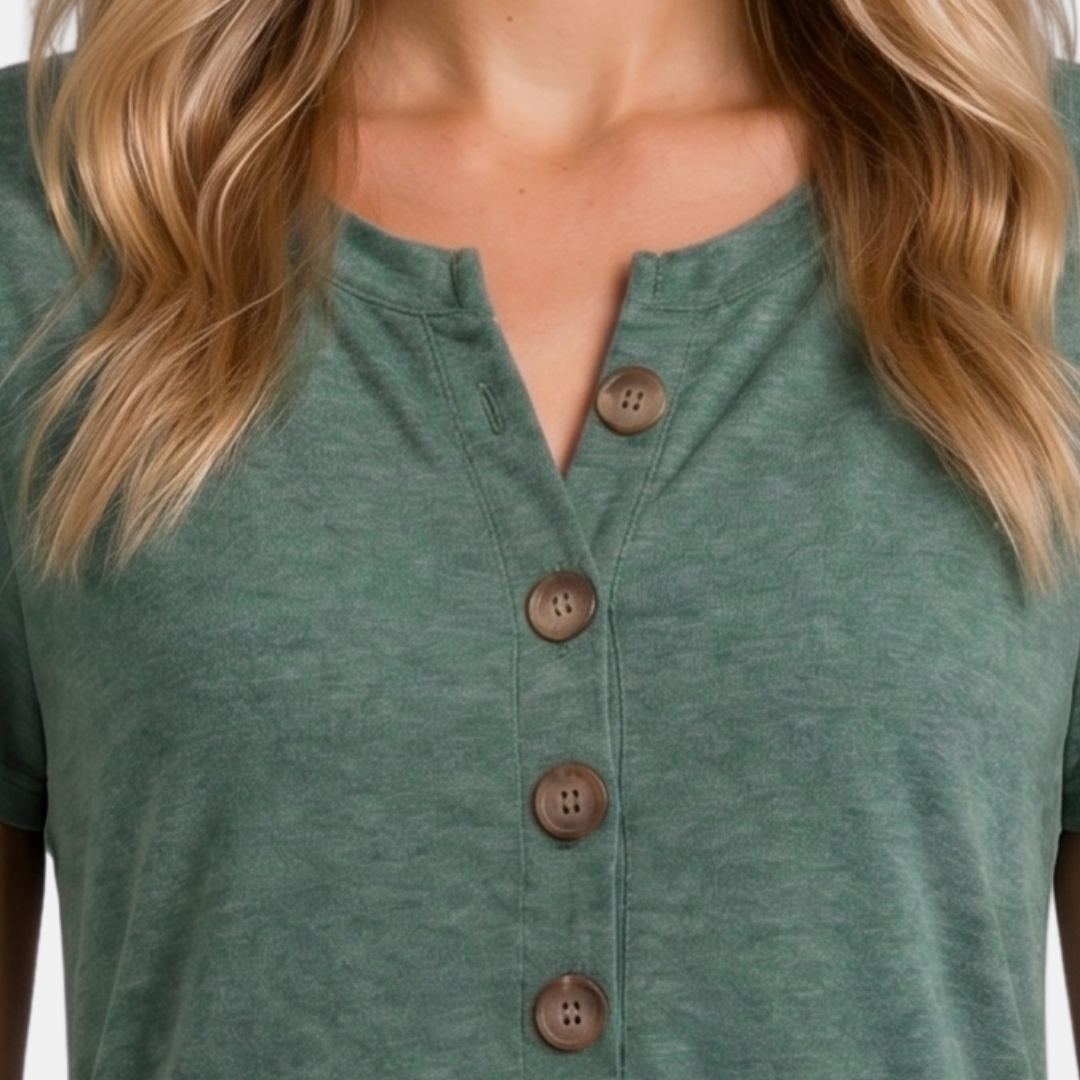 Orenvio | Women’s Button Front Short Sleeve T-Shirt