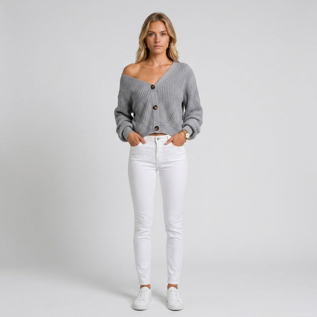 Orenvio | Women’s Deep Collar Elegance Cardigan