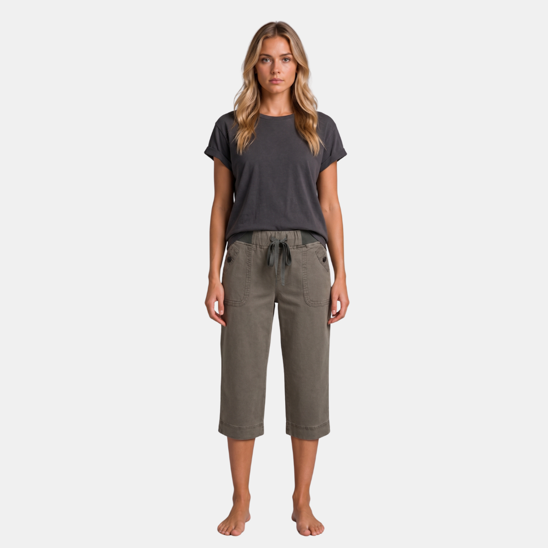 Orenvio | Women’s Drawstring Capri Trousers
