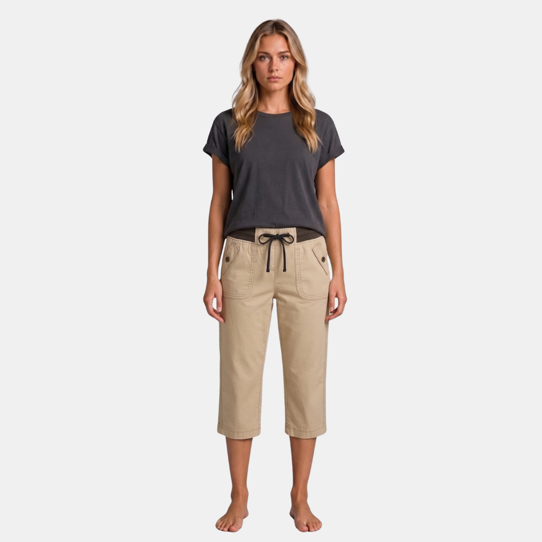 Orenvio | Women’s Drawstring Capri Trousers