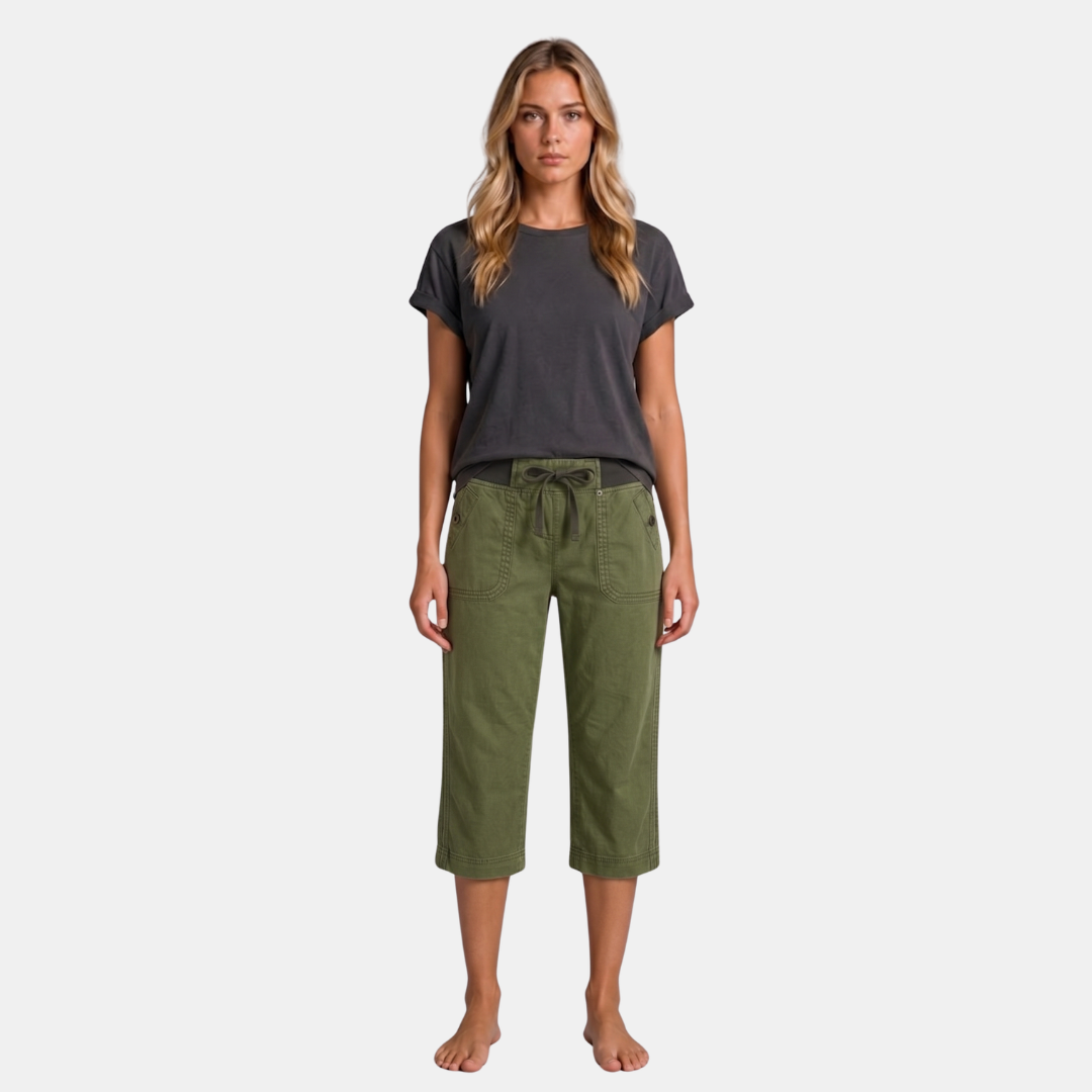 Orenvio | Women’s Drawstring Capri Trousers
