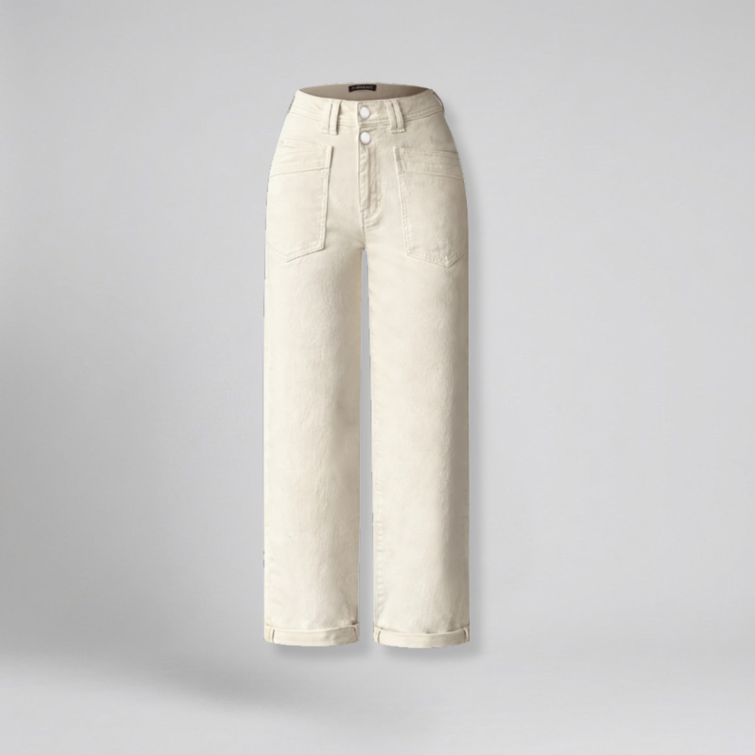 Orenvio | Women’s High-Rise Straight-Leg Crop Trousers