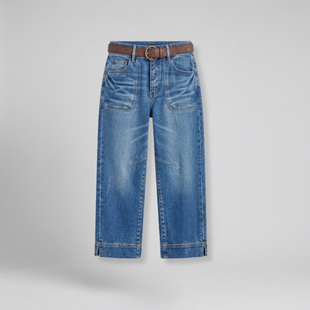 Orenvio | Women’s High Rise Straight Leg Crop Jeans