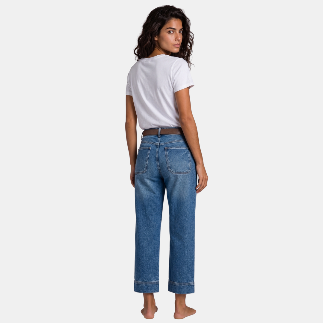 Orenvio | Women’s High Rise Straight Leg Crop Jeans
