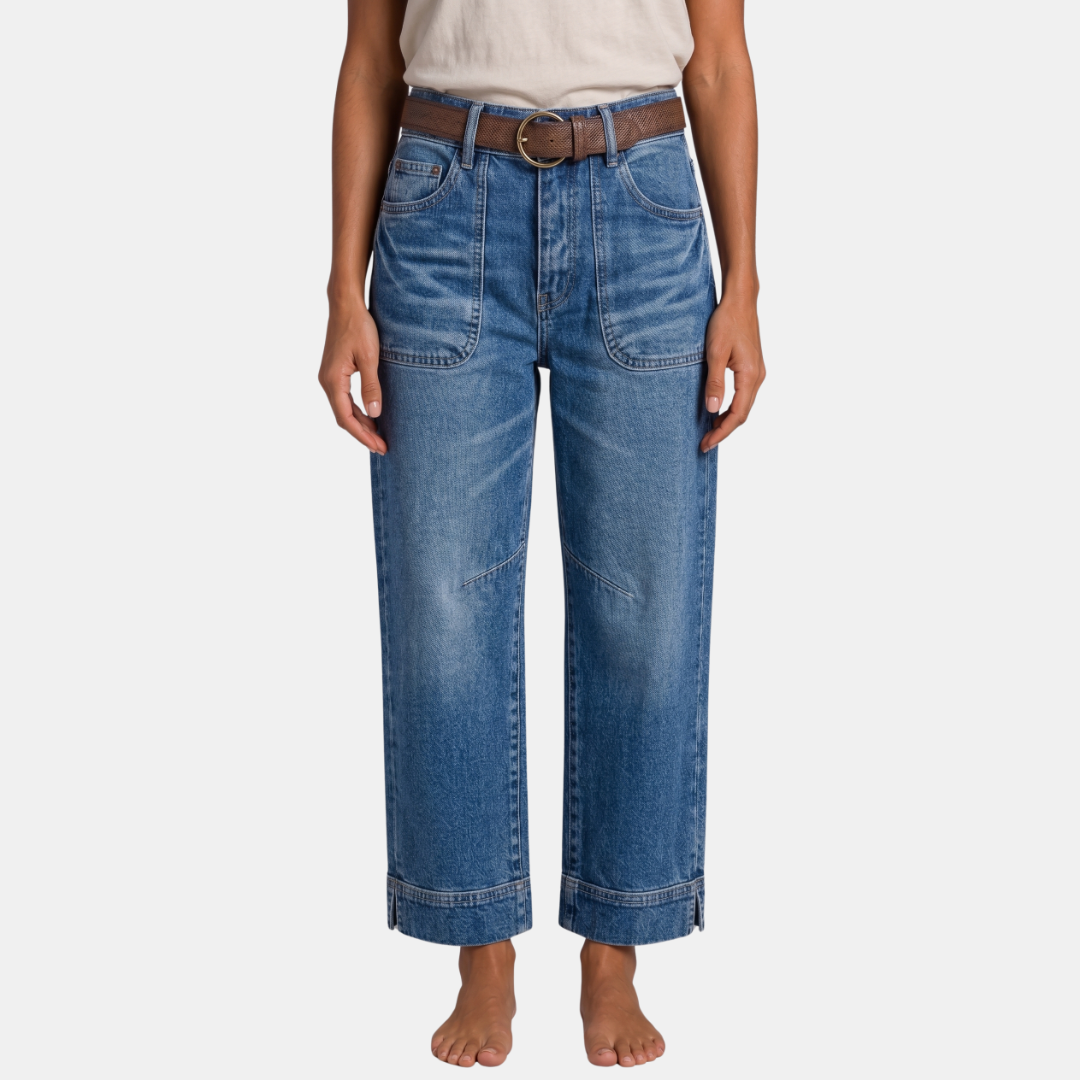 Orenvio | Women’s High Rise Straight Leg Crop Jeans