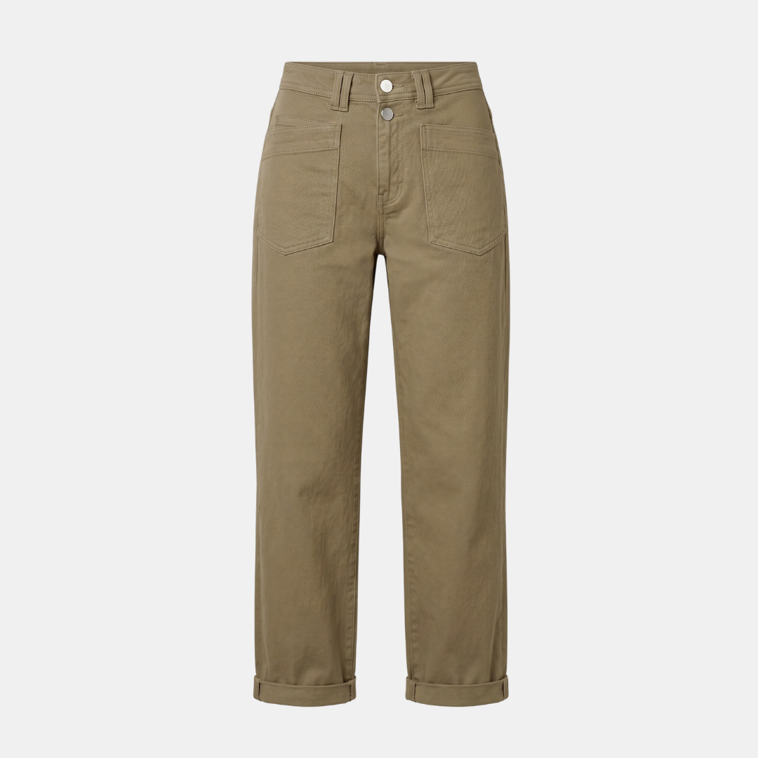 Orenvio | Women’s High-Rise Straight-Leg Crop Trousers