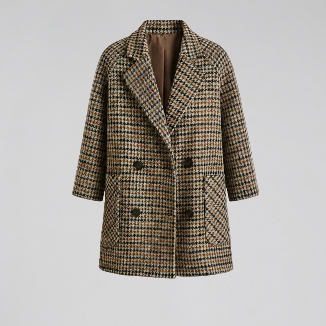 Orenvio | Women’s Houndstooth Quilted Coat