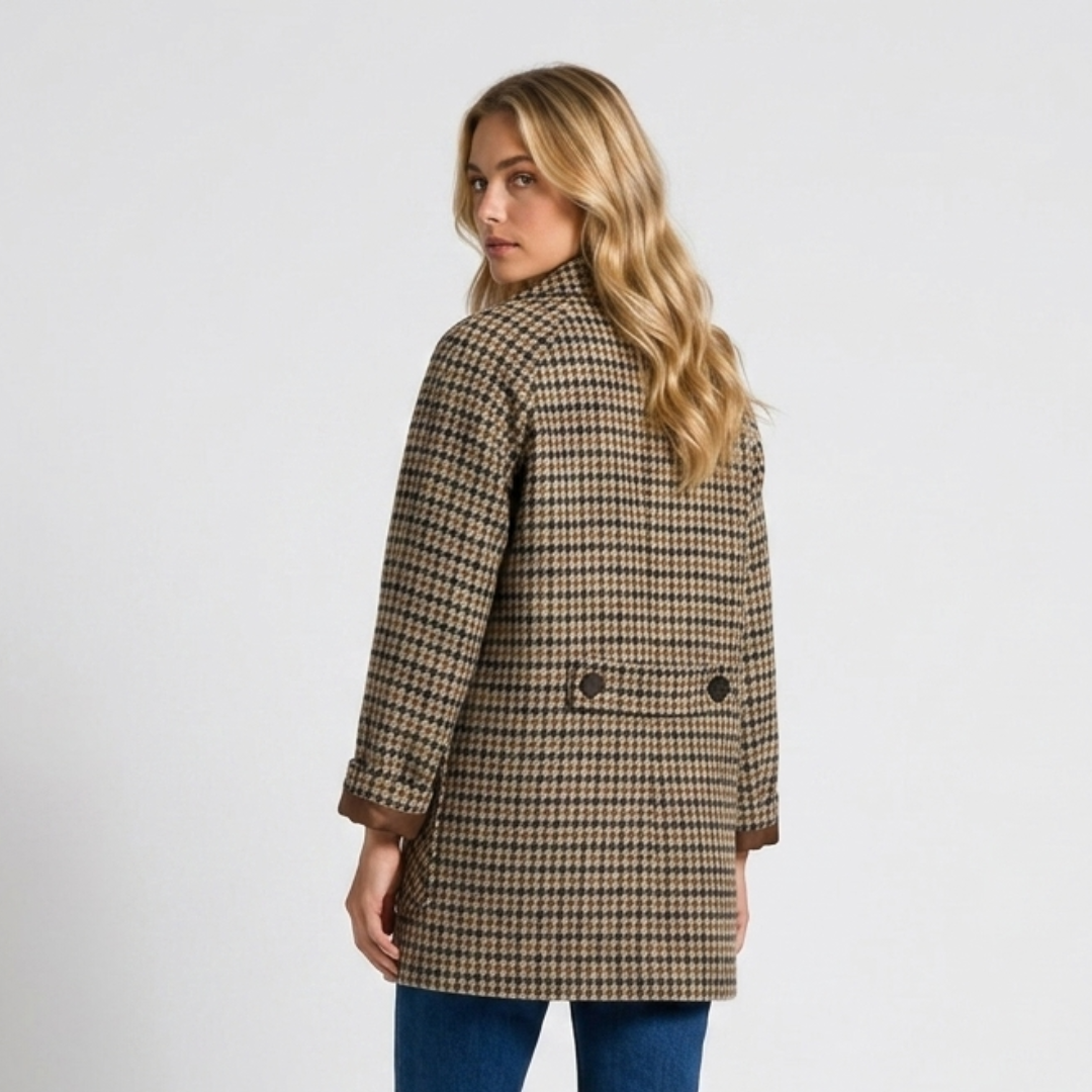 Orenvio | Women’s Houndstooth Quilted Coat