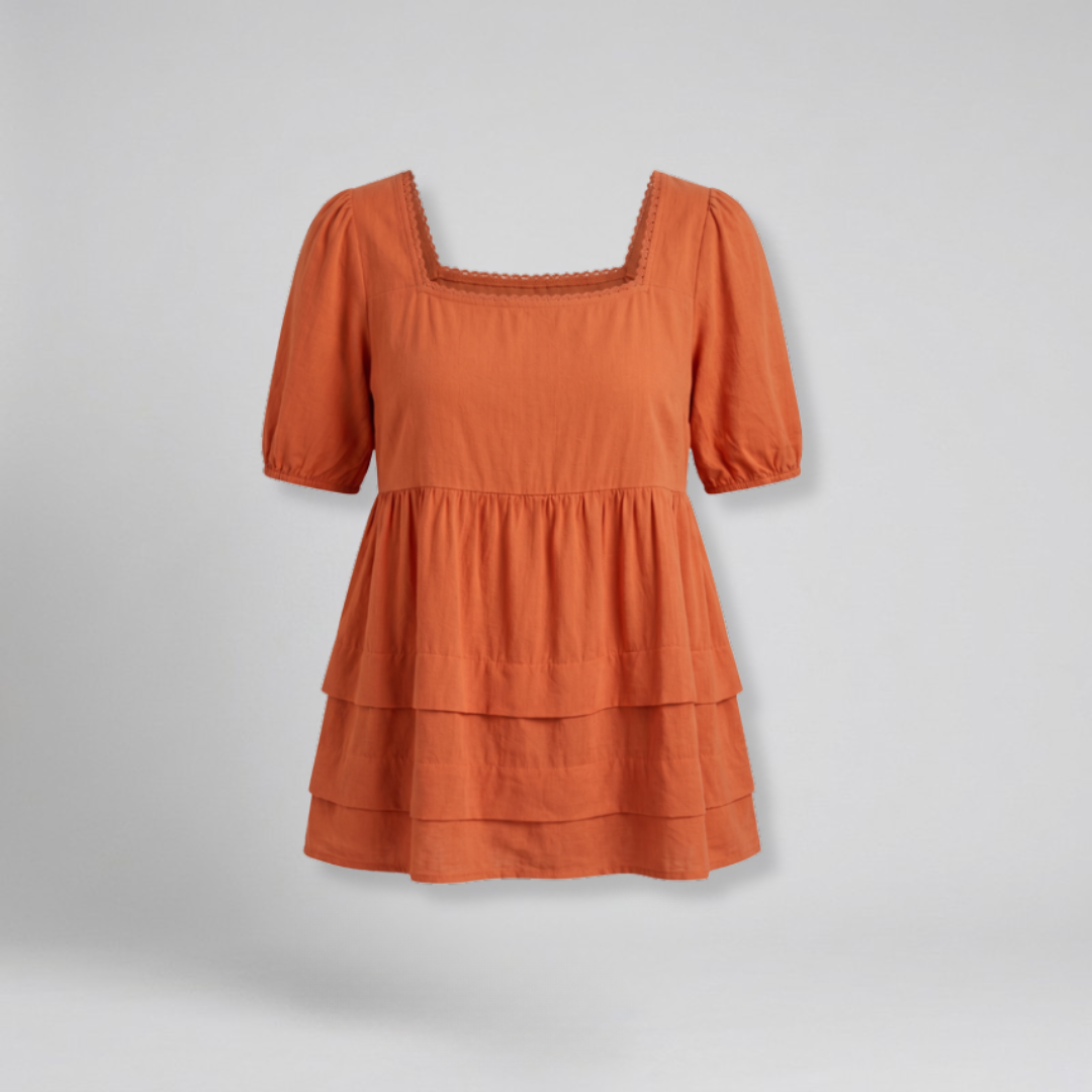 Orenvio | Women’s Layered Square Neck Blouse