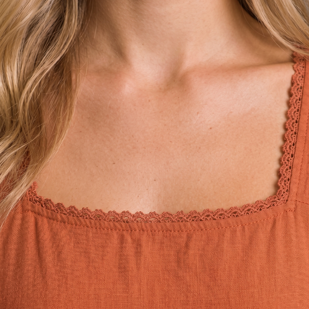 Orenvio | Women’s Layered Square Neck Blouse