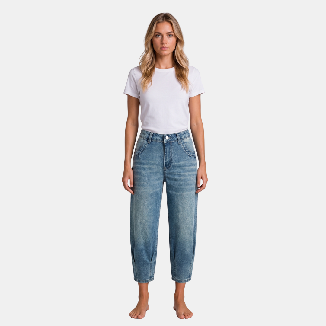 Orenvio | Women’s Mid-Rise Capri Tapered Jeans