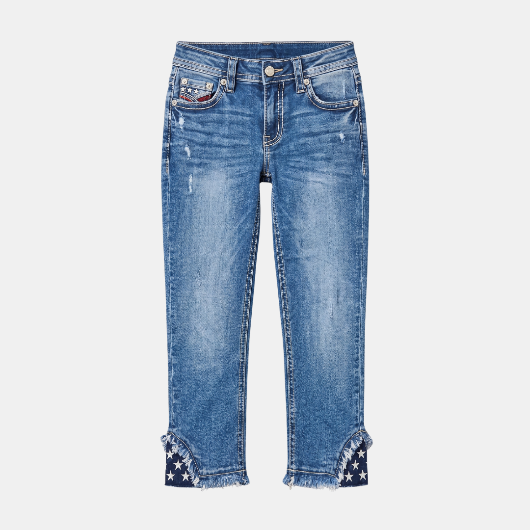 Orenvio | Women’s Mid-Waist Skinny Capri Jeans