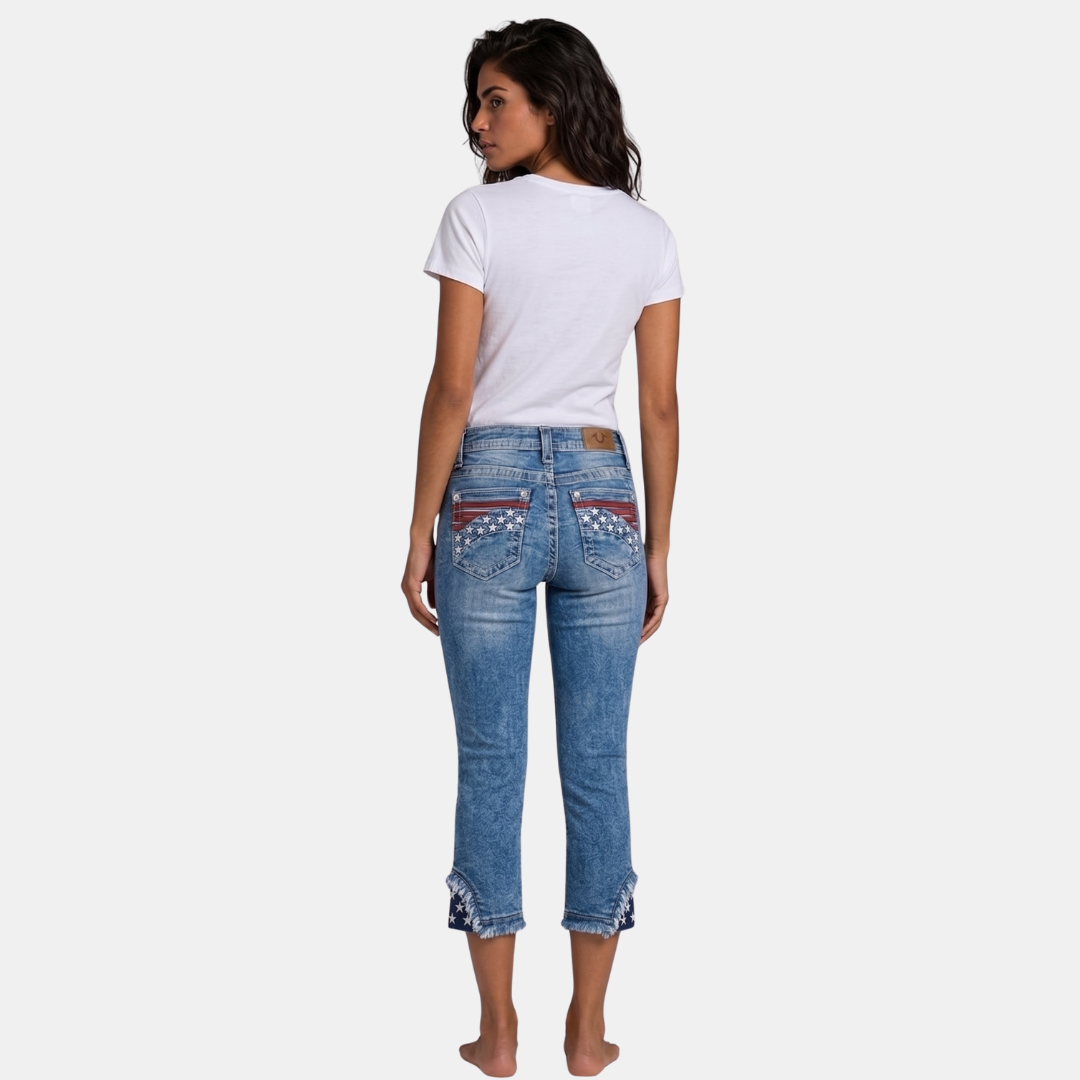 Orenvio | Women’s Mid-Waist Skinny Capri Jeans