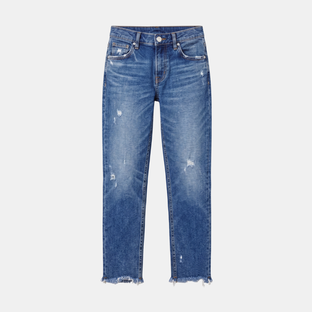 Orenvio | Women’s Mid-Waist Straight-Leg Crop Jeans