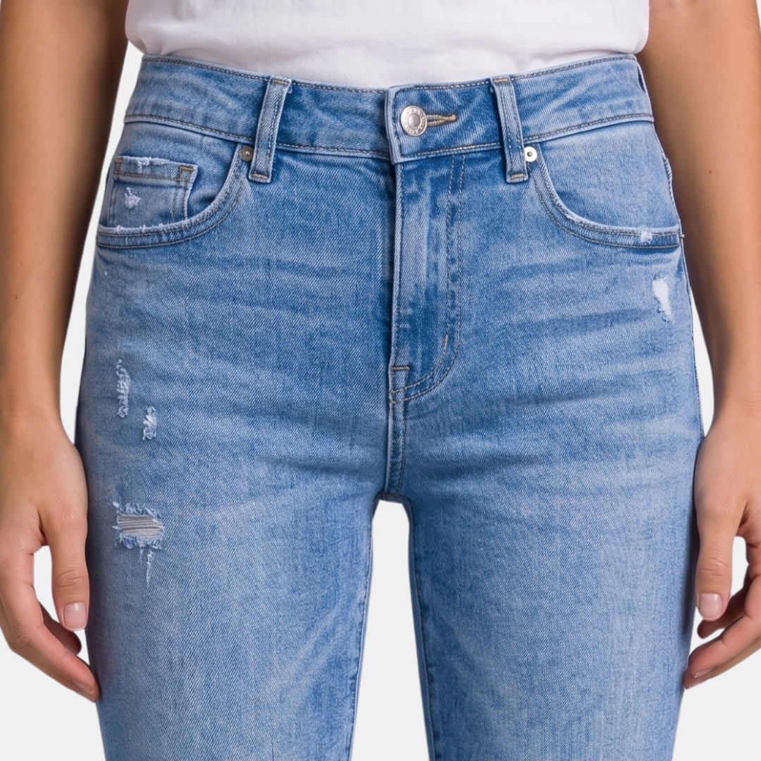 Orenvio | Women’s Mid-Waist Straight-Leg Crop Jeans
