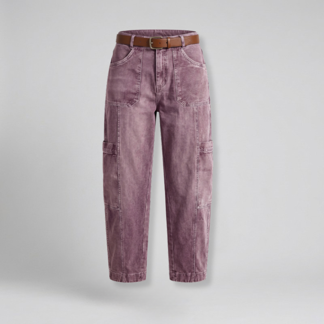 Orenvio | Women’s Multi-Pocket High Waist Crop Trousers