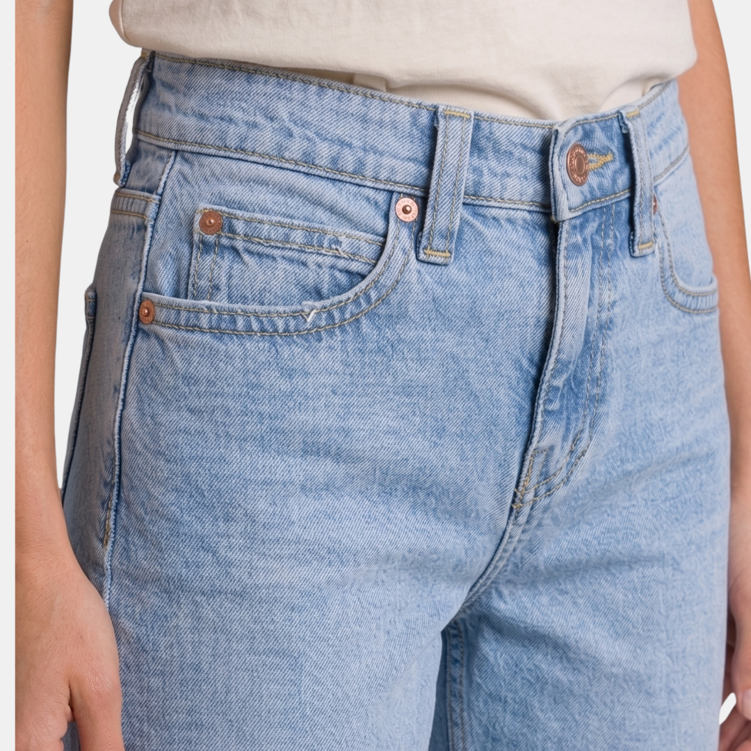 Orenvio | Women’s Raw Hem Straight Leg Jeans