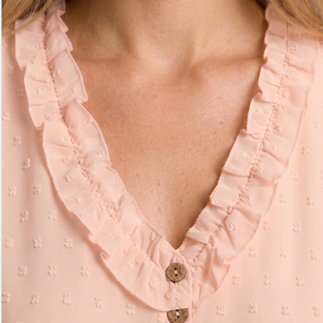 Orenvio | Women’s Swiss Dot Ruffle Tank Top