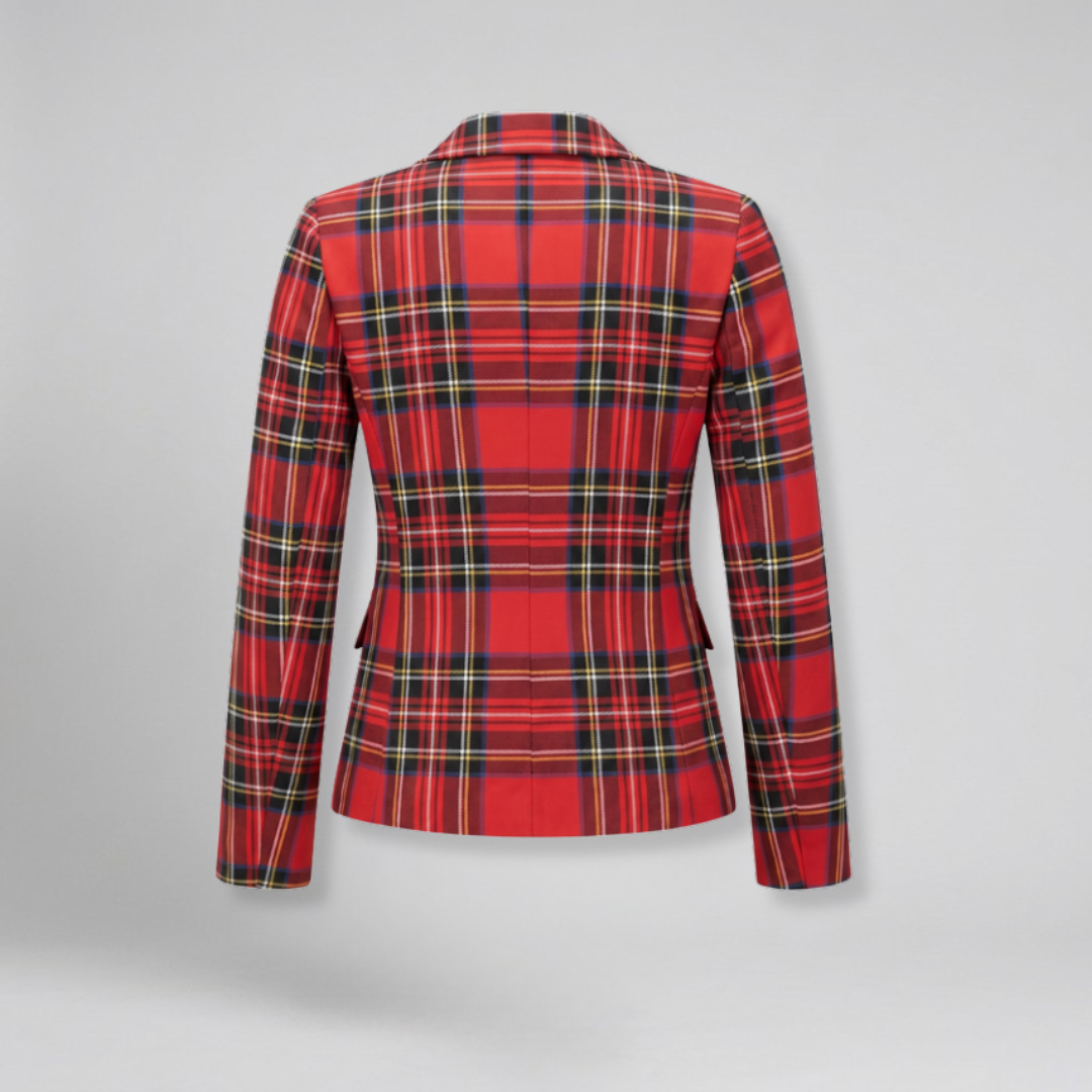 Orenvio | Women’s Tartan Double-Breasted Blazer