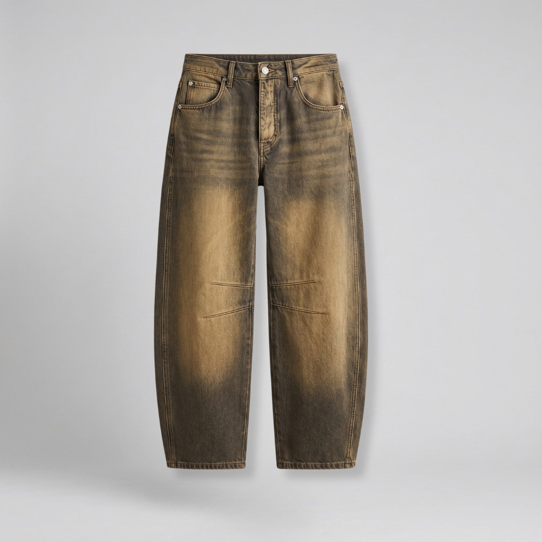 Orenvio | Women’s Vintage Spliced Straight Jeans