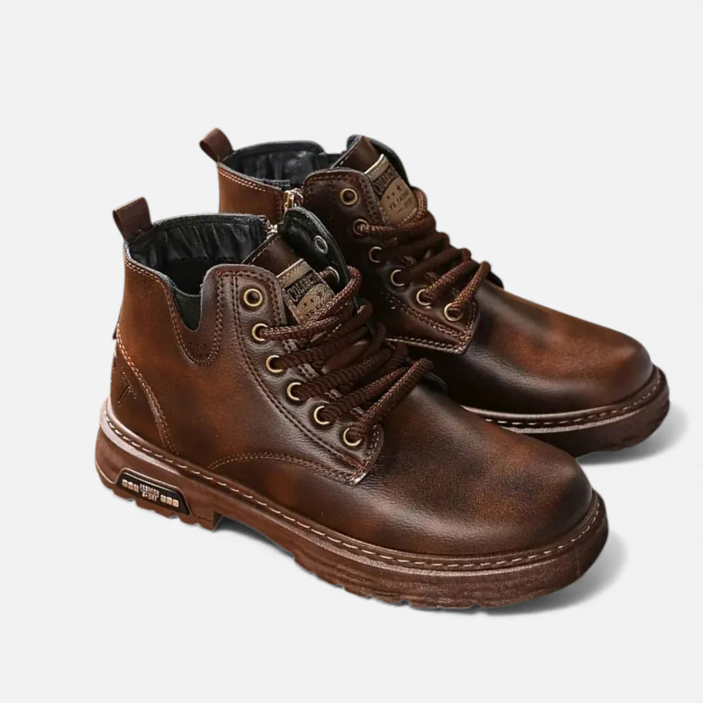 Orenvio | Men’s Vintage Boots – Classic Short Lace‑Up