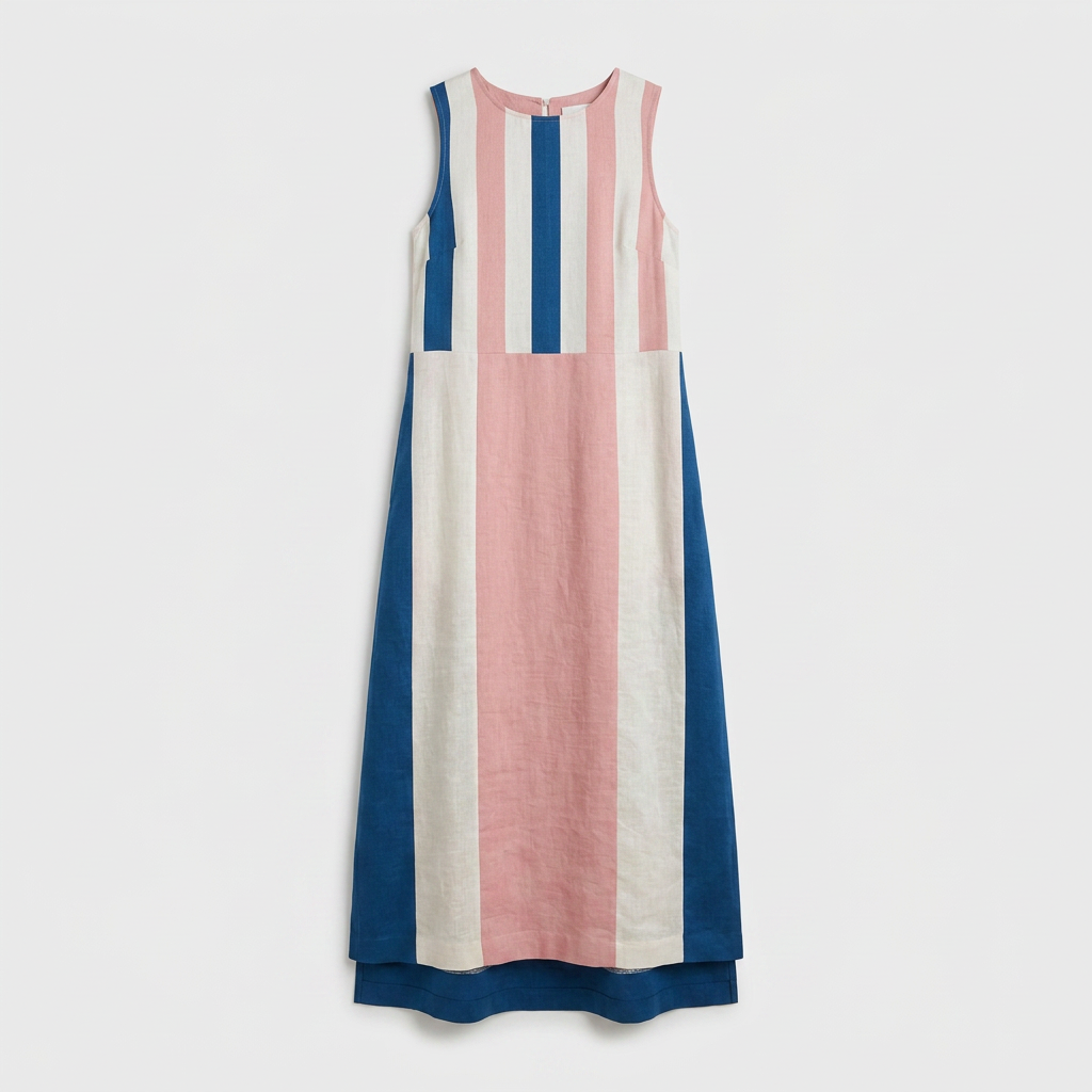 Orenvio | Women’s Contrast-Print Cotton-Linen Maxi Dress