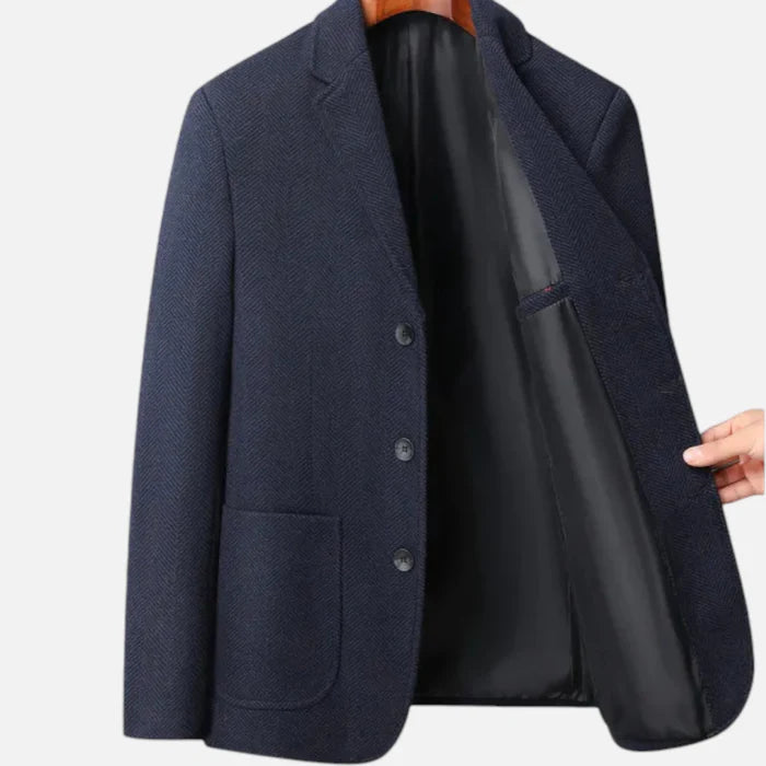 Orenvio | Men’s Herringbone Wool Blazer