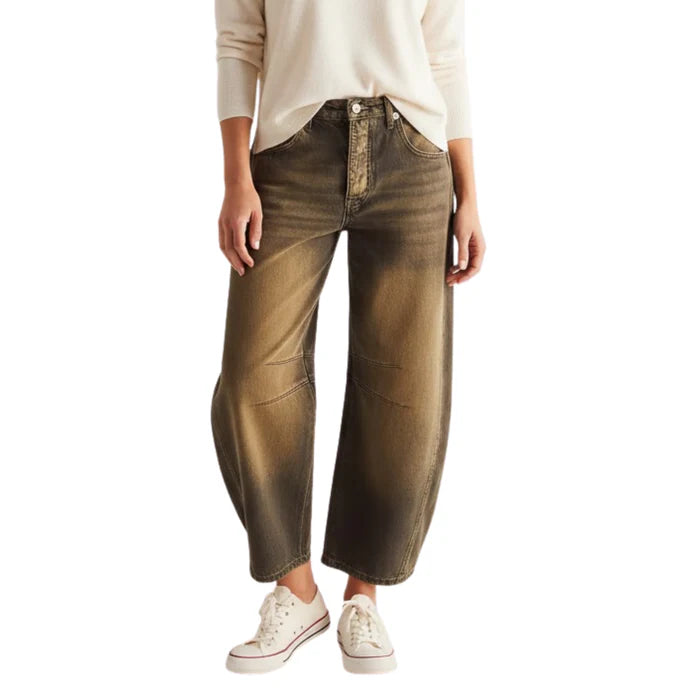 Orenvio | Women’s Vintage Spliced Straight Jeans