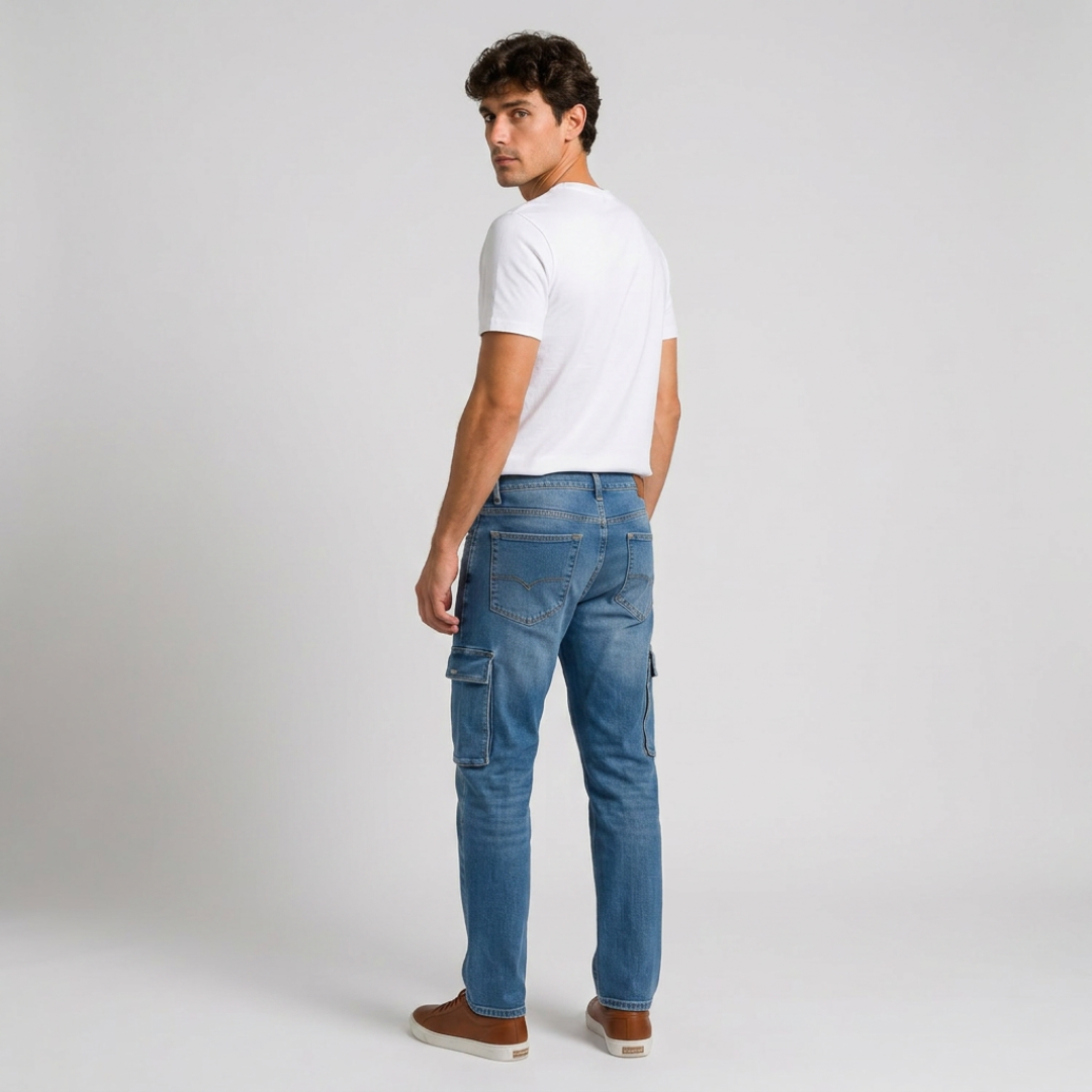 Orenvio | Men’s Baggy Cargo Denim Jeans
