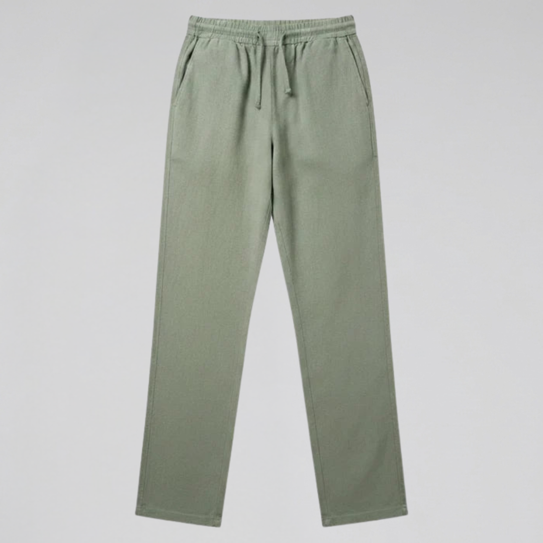 Orenvio | Men’s Cotton Linen Straight-Leg Trousers