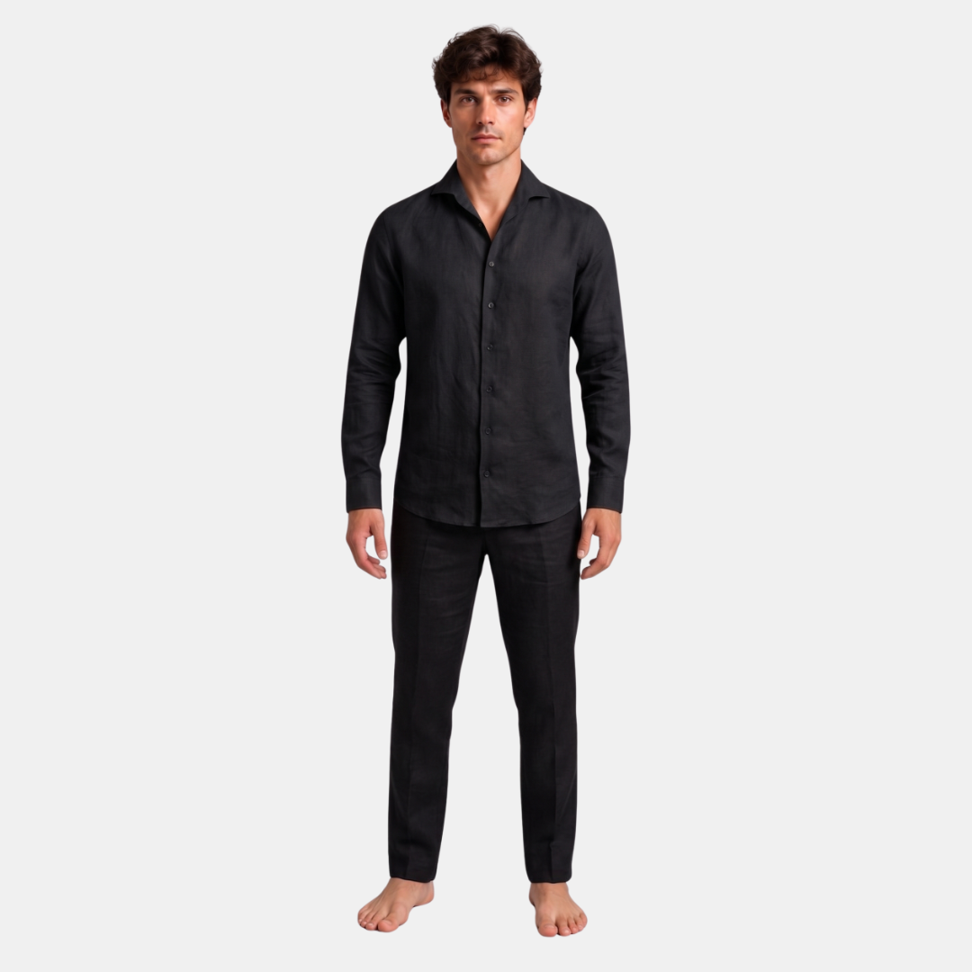 Orenvio | Men’s Linen Button-Front Shirt