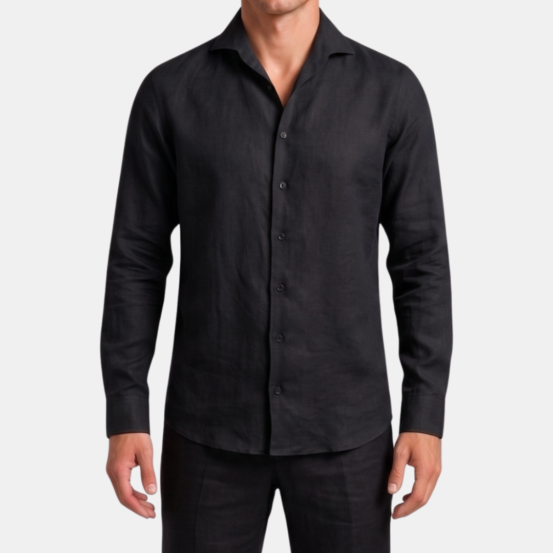 Orenvio | Men’s Linen Button-Front Shirt