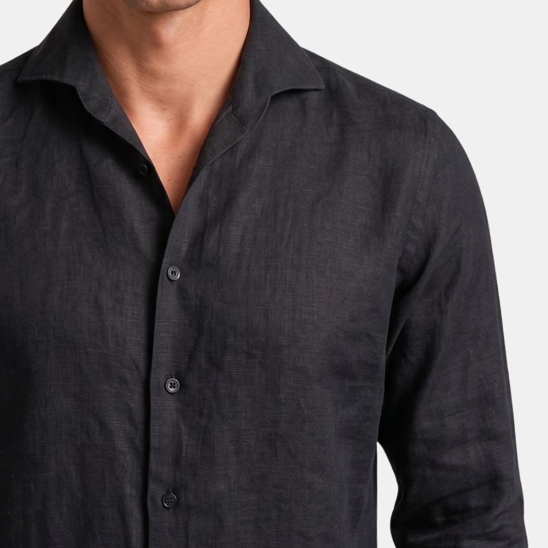 Orenvio | Men’s Linen Button-Front Shirt