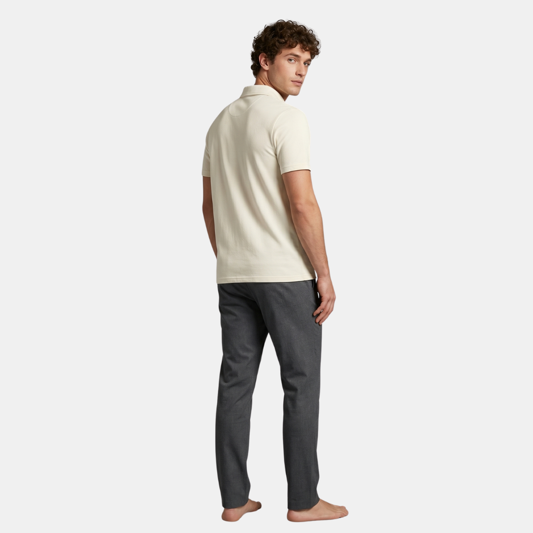 Orenvio | Men’s Open-Collar Cotton Polo Shirt