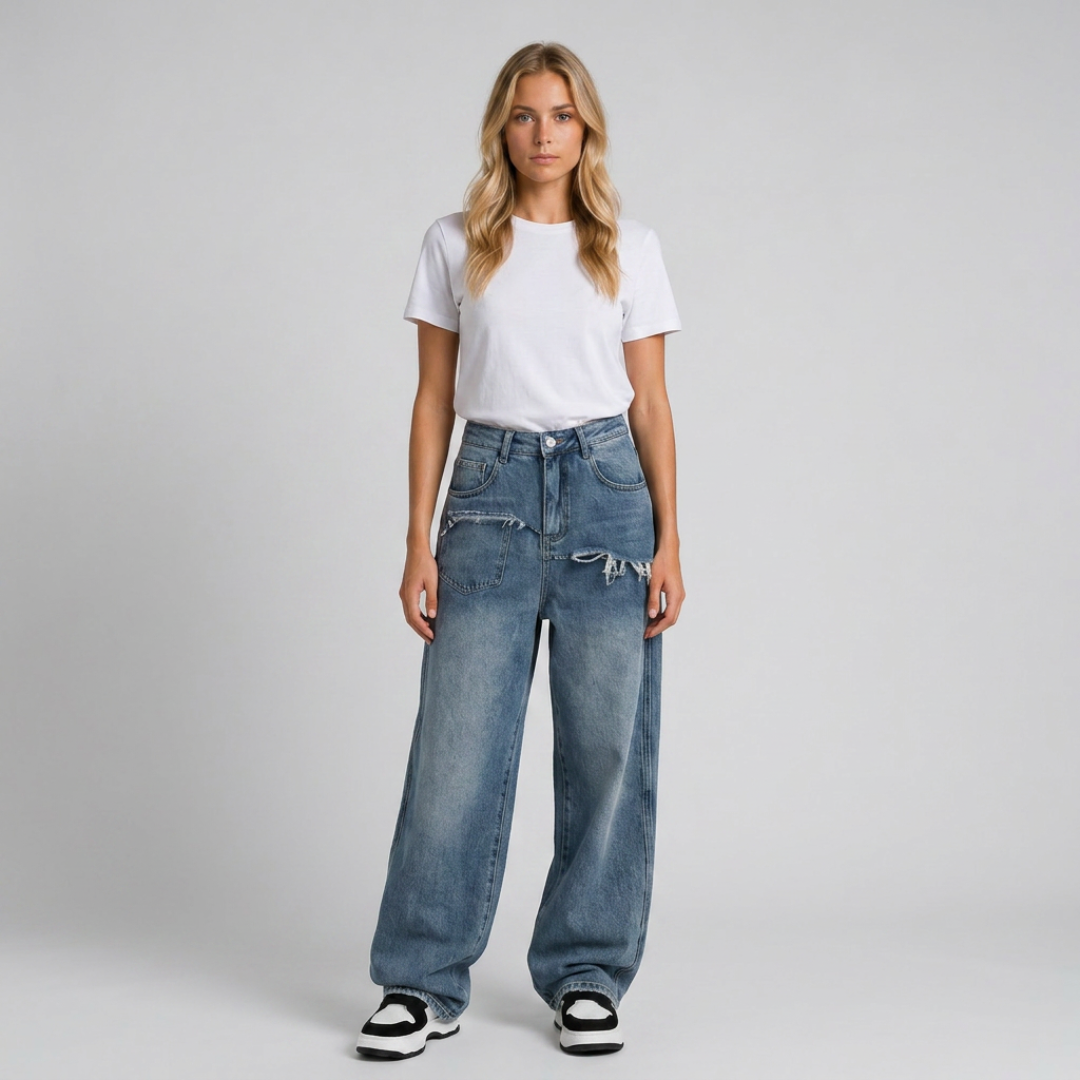Orenvio | Women’s Baggy Wide-Leg Jeans
