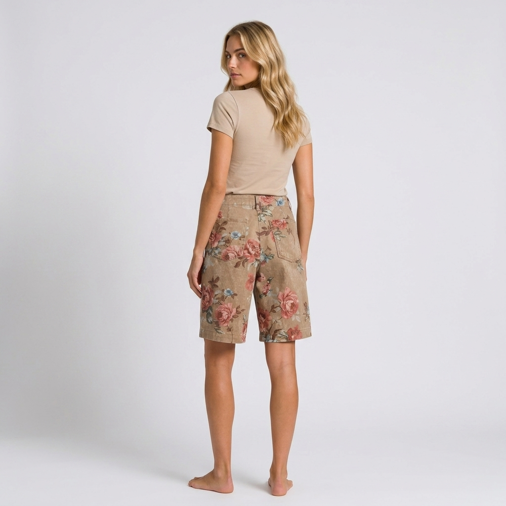 Orenvio | Women’s Floral High Rise Bermuda Shorts