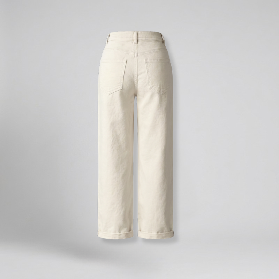 Orenvio | Women’s High-Rise Straight-Leg Crop Trousers