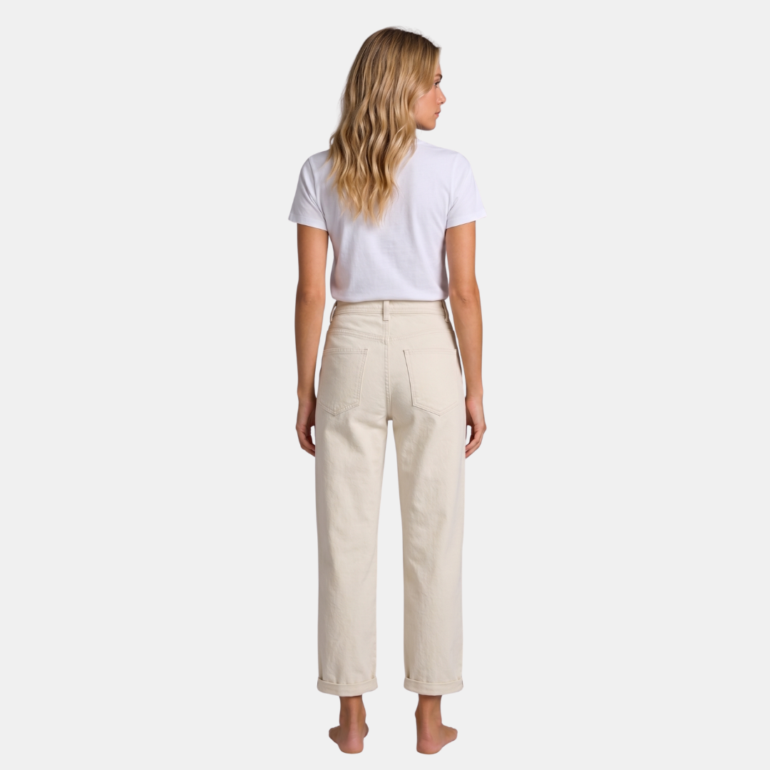 Orenvio | Women’s High-Rise Straight-Leg Crop Trousers