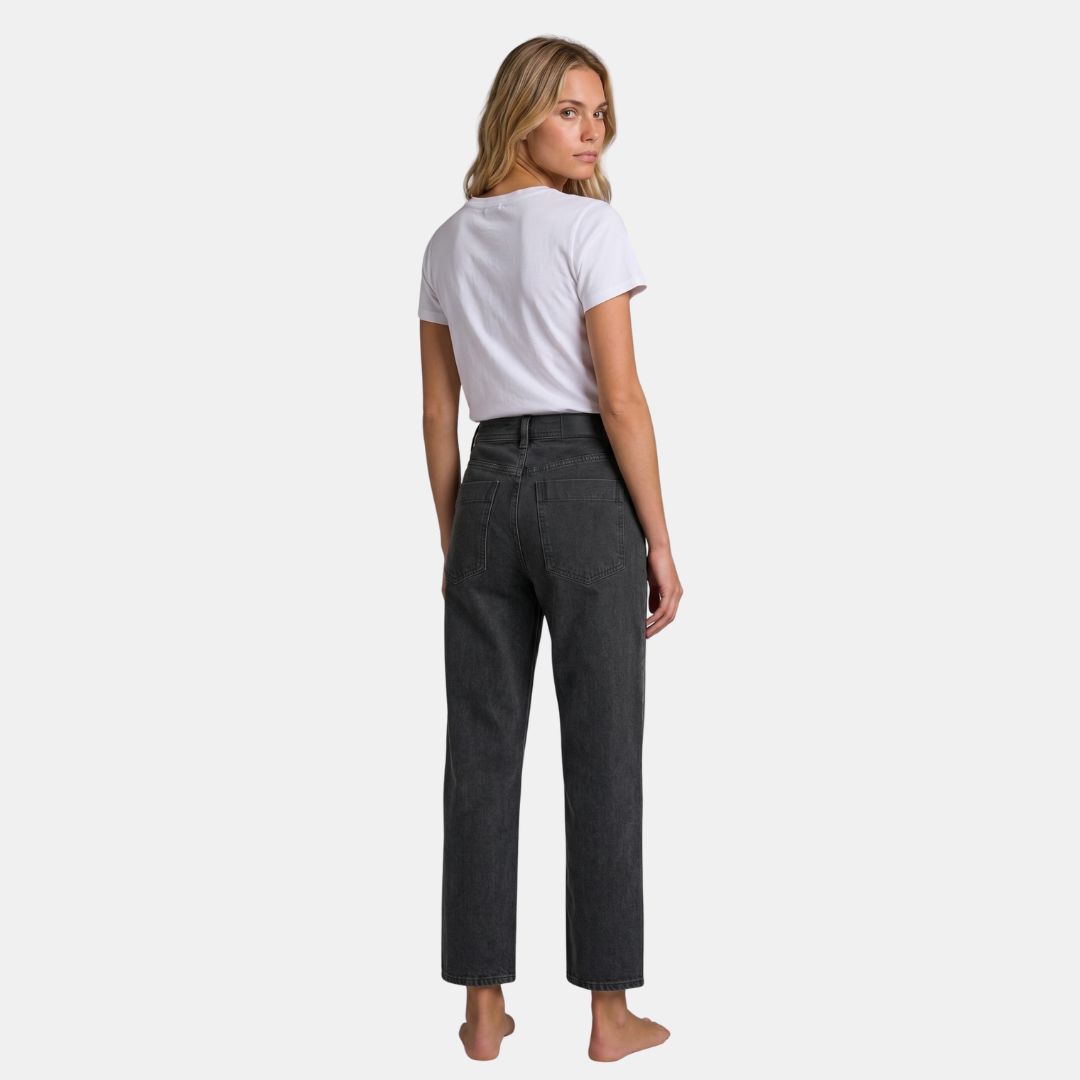 Orenvio | Women’s High-Rise Straight-Leg Crop Trousers