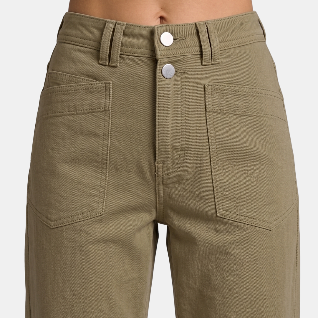 Orenvio | Women’s High-Rise Straight-Leg Crop Trousers